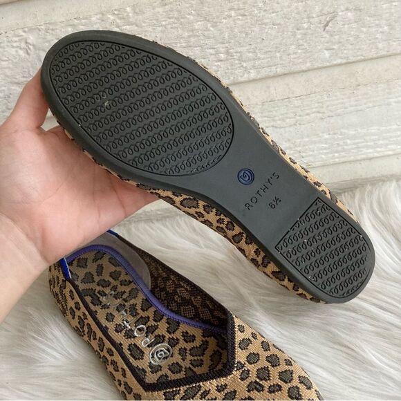 ROTHYS Cheetah Leopard Print Round Flats The Lounge Loafer Flat sz. 6.5 - Picture 9 of 11